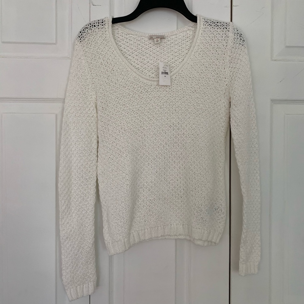 NWT Gap Open Knit White Sweater